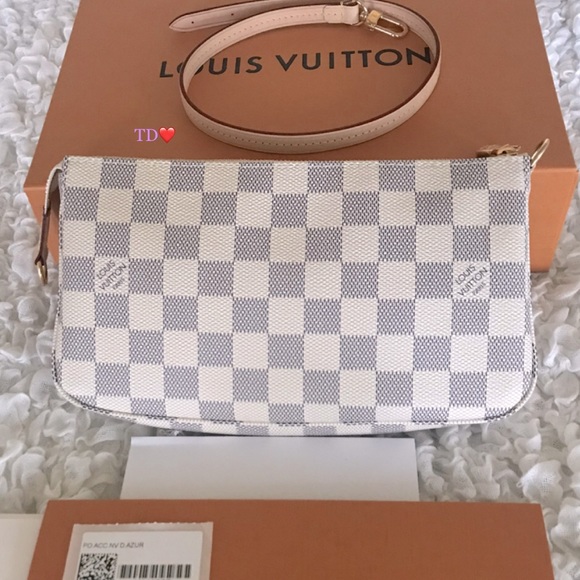 🎁LOuis Vuitton Pochette Accessoires Damier Azur NM - Picture 3 of 14